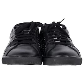 Saint Laurent-Saint Laurent Andy Signature Studded Sneakers in Black Leather-Black