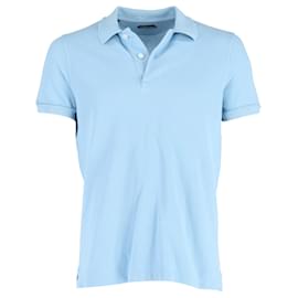Tom Ford-Tom Ford Polo Shirt in Light Blue Cotton-Blue
