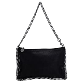 Stella Mc Cartney-Stella McCartney Falabella Zip Mini Shoulder Bag in Black Vegan Leather-Black