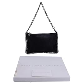 Stella Mc Cartney-Stella McCartney Falabella Zip Mini-Schultertasche aus schwarzem veganem Leder-Schwarz