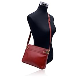 Gucci-Sac à bandoulière seau rectangulaire en cuir rouge vintage-Rouge