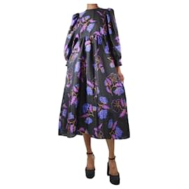 Baum und Pferdgarten-Multicoloured puff-sleeved floral midi dress - size UK 10-Multiple colors