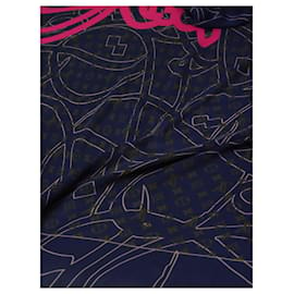 Louis Vuitton-Blue monogram Louis Vuitton scarf-Blue