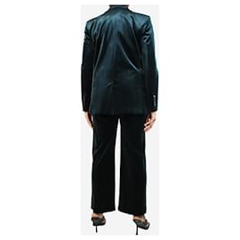 Autre Marque-Green velvet blazer and trousers set - size UK 12-Green