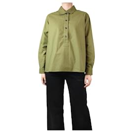 Autre Marque-Camicia oversize in cotone verde - taglia S-Verde