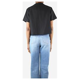 Frame Denim-Black short-sleeved cropped shirt - size XS-Black