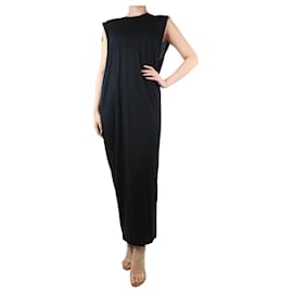 Acne-Black short-sleeved maxi dress - size L-Black