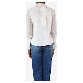 Autre Marque-Cream chiffon blouse - size UK 6-Cream