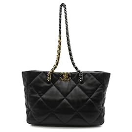 Chanel-Chanel schwarz 19 Einkaufstasche aus Lammfell -Schwarz