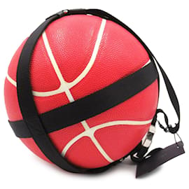 Prada-Pallone da basket Prada con stampa logo rosso-Rosso,Altro