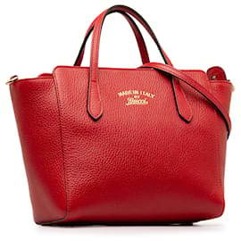 Gucci-Bolso satchel mini swing rojo de Gucci-Roja