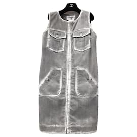 Chanel-Abito giacca in denim con bottoni Runway CC.-Altro