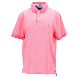 Tommy Hilfiger-Mens Tropical Print Collar Polo Shirt-Pink