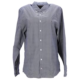 Tommy Hilfiger-Mens Cotton Poplin Fitted Shirt-Blue