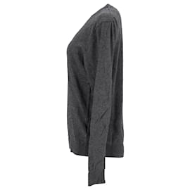 Tommy Hilfiger-Suéter masculino de algodão caxemira com decote em V-Cinza