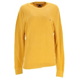 Tommy Hilfiger-Maglione girocollo da uomo in cotone-Giallo