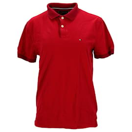 Tommy Hilfiger-Herren-Poloshirt mit normaler Passform und kurzen Ärmeln-Rot