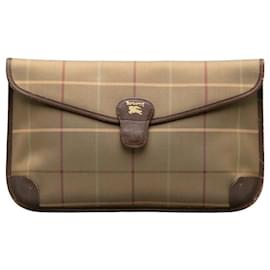 Burberry-Plaid Canvas Clutch-Other