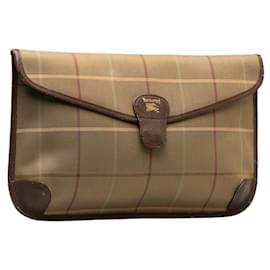 Burberry-Plaid Canvas Clutch-Other