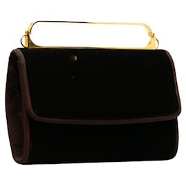 Gucci-Gucci Vintage Velvet Metal Handle Bag Canvas Handbag in Fair condition-Other