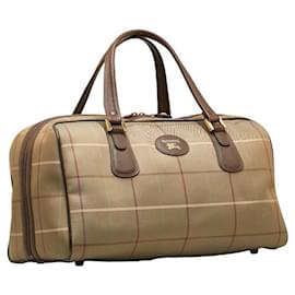 Burberry-Plaid Canvas Travel Handbag-Other