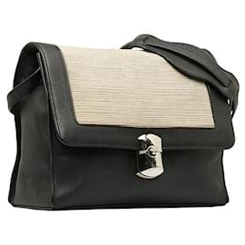 Balenciaga-Balenciaga Bolsa Crossbody em Lona e Couro Bolsa Crossbody em Couro 293862. em boa condição-Outro