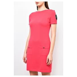 Chanel-CC Clover Patch Cashmere Dress-Pink