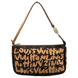 Louis Vuitton-Bolsa de mão Louis Vuitton Monogram Graffiti Pochette Accessoires-Marrom