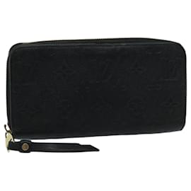 Louis Vuitton-LOUIS VUITTON Monogram Empreinte Zippy Wallet Black M60571 LV Auth bs12395-Black