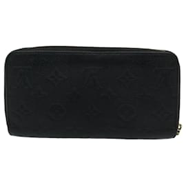 Louis Vuitton-LOUIS VUITTON Monogram Empreinte Zippy Wallet Negro M60571 Bases de autenticación de LV12395-Negro