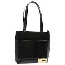 Gucci-GUCCI Tote Bag Patent Leather Black Auth ar11472b-Black