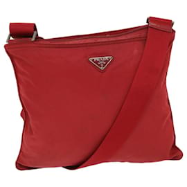 Prada-PRADA Shoulder Bag Nylon Red Auth 67048-Red