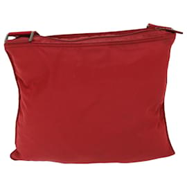 Prada-PRADA Shoulder Bag Nylon Red Auth 67048-Red