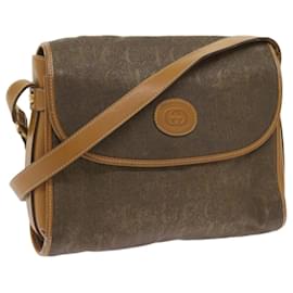 Gucci-GUCCI Shoulder Bag Canvas Brown 001 14 0712 Auth ep3492-Brown