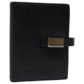 Gucci-GUCCI Day Planner Cover Leather Black 031 0416 0914 auth 67556-Black