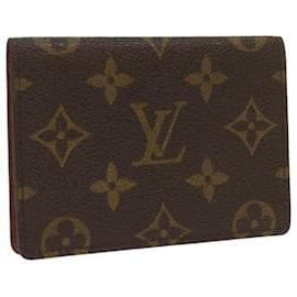 Louis Vuitton-Porte monogramme LOUIS VUITTON 2 Cartes Vertical Pass Case M60533 LV Auth yk10849-Monogramme