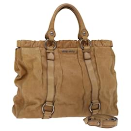 Miu Miu-Miu Miu Hand Bag Leather 2way Beige Auth bs11993-Beige