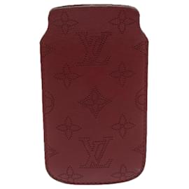 Louis Vuitton-Custodia per iPhone LOUIS VUITTON Monogram Mahina in pelle rossa LV Auth bs12325-Rosso
