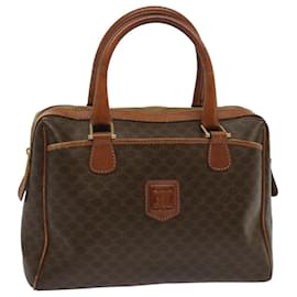 Céline-CELINE Macadam Canvas Hand Bag PVC Brown Auth yk10896-Brown