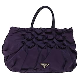 Prada-PRADA Hand Bag Nylon Purple Auth bs12374-Purple