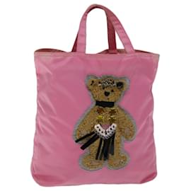 Prada-PRADA Hand Bag Nylon Pink Auth bs12381-Pink