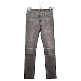 Jitrois-pantalones de cuero delgados-Gris