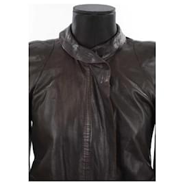 Vanessa Bruno-Leather leather jacket-Brown