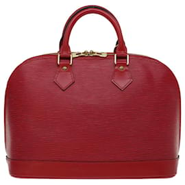 Louis Vuitton-LOUIS VUITTON Bolsa Epi Alma Vermelho Castelhano M52147 Autenticação de LV 67051-Outro