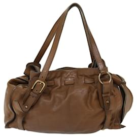 Miu Miu-Miu Miu Shoulder Bag Leather Brown Auth ar11419-Brown