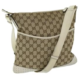 Gucci-GUCCI GG Canvas Shoulder Bag Beige 145857 Auth yk10945-Beige