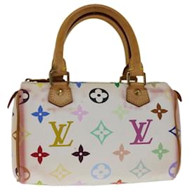 Louis Vuitton-LOUIS VUITTON Mini borsa a mano Speedy multicolore con monogramma Bianco M92645 auth 66991-Bianco