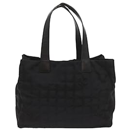 Chanel-CHANEL New Travel Line Tote Bag Nylon Black CC Auth ep3518-Black