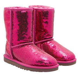 Ugg-Ugg Sequinned Ugg Boots-Pink