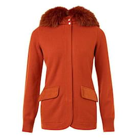Loro Piana-Loro Piana Hooded Cashmere Jacket-Orange
